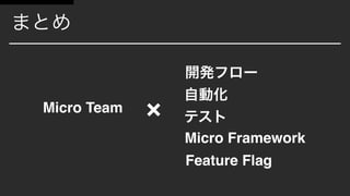 Micro Team ×
Micro Framework
Feature Flag
 