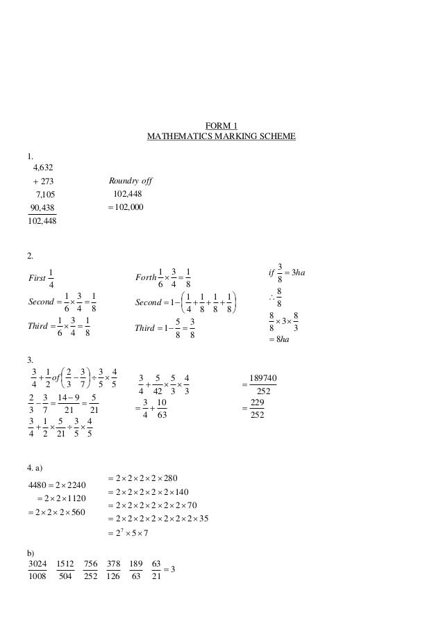 Form 1mathematics Form 1mathematics