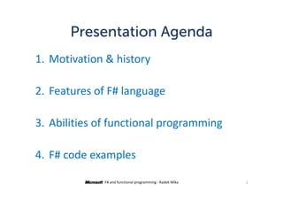 Microsoft F# and functional programming | PPT