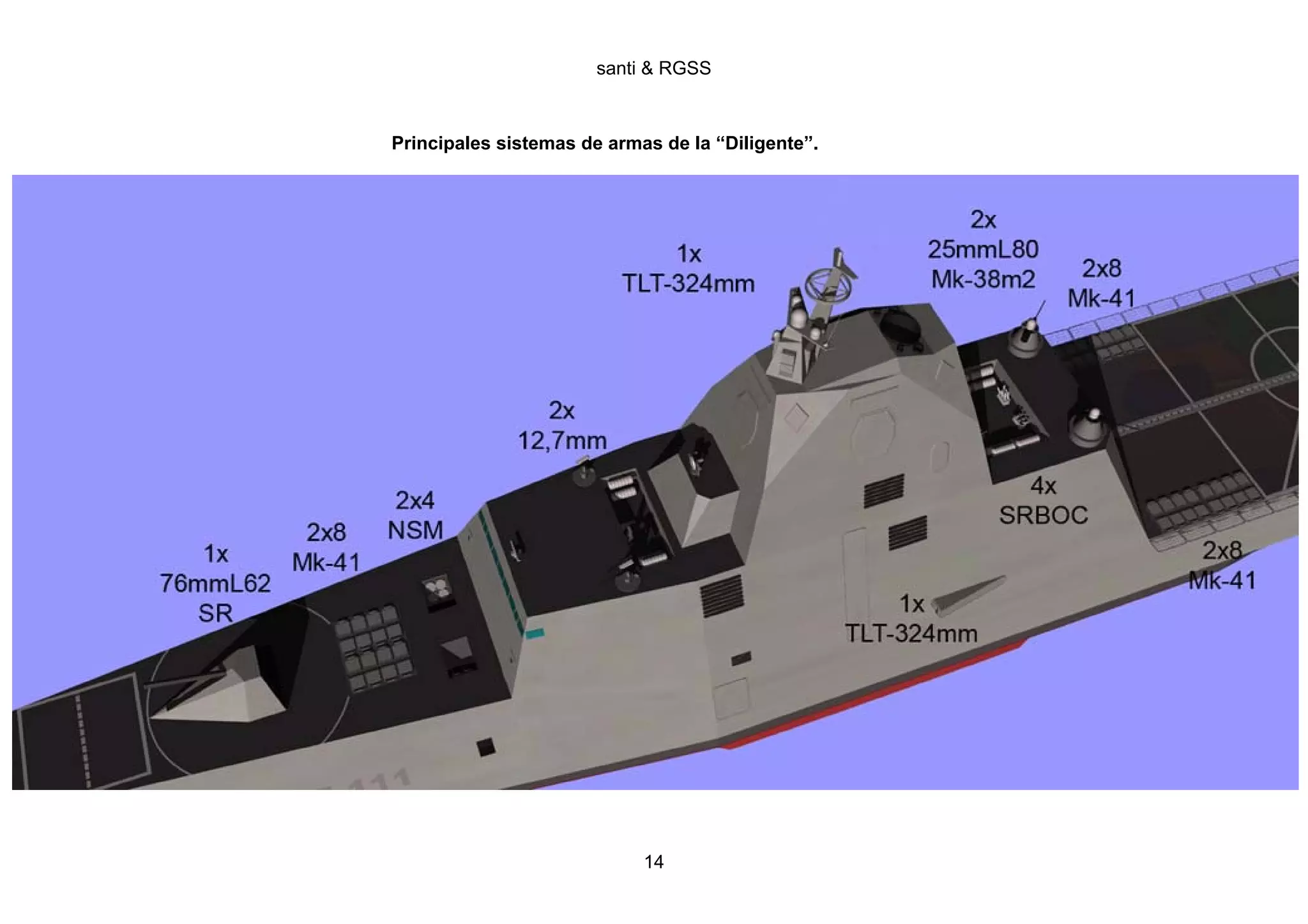 santi & RGSS



Principales sistemas de armas de la “Diligente”.




                            14
 