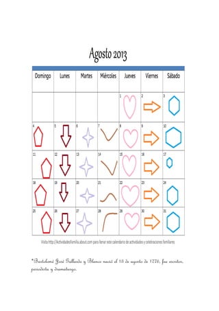 *Bartolomé José Gallardo y Blanco nació el 13 de agosto de 1776, fue escritor,
periodista y dramaturgo.
 