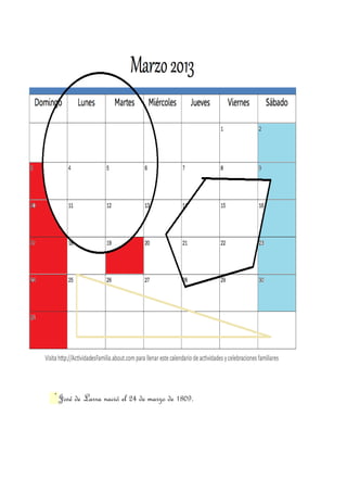 *
    José de Larra nació el 24 de marzo de 1809.
 