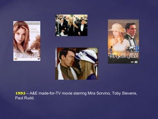 1995 – A&E made-for-TV movie starring Mira Sorvino, Toby Stevens,
Paul Rudd.
 