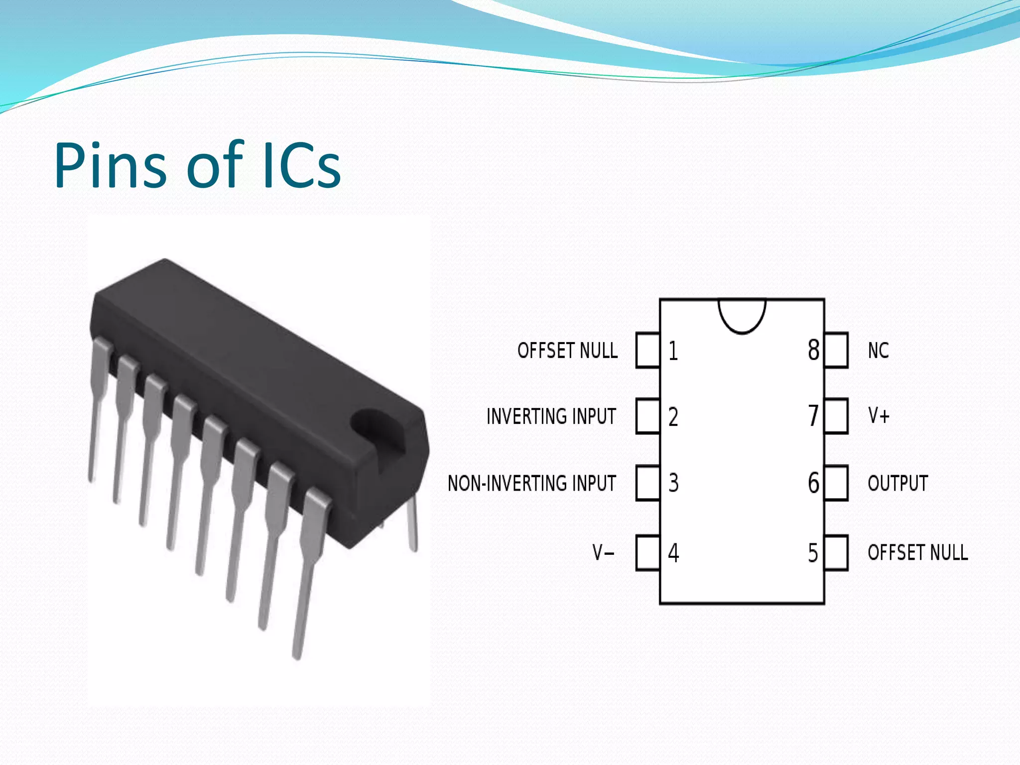 Pins of ICs 
 