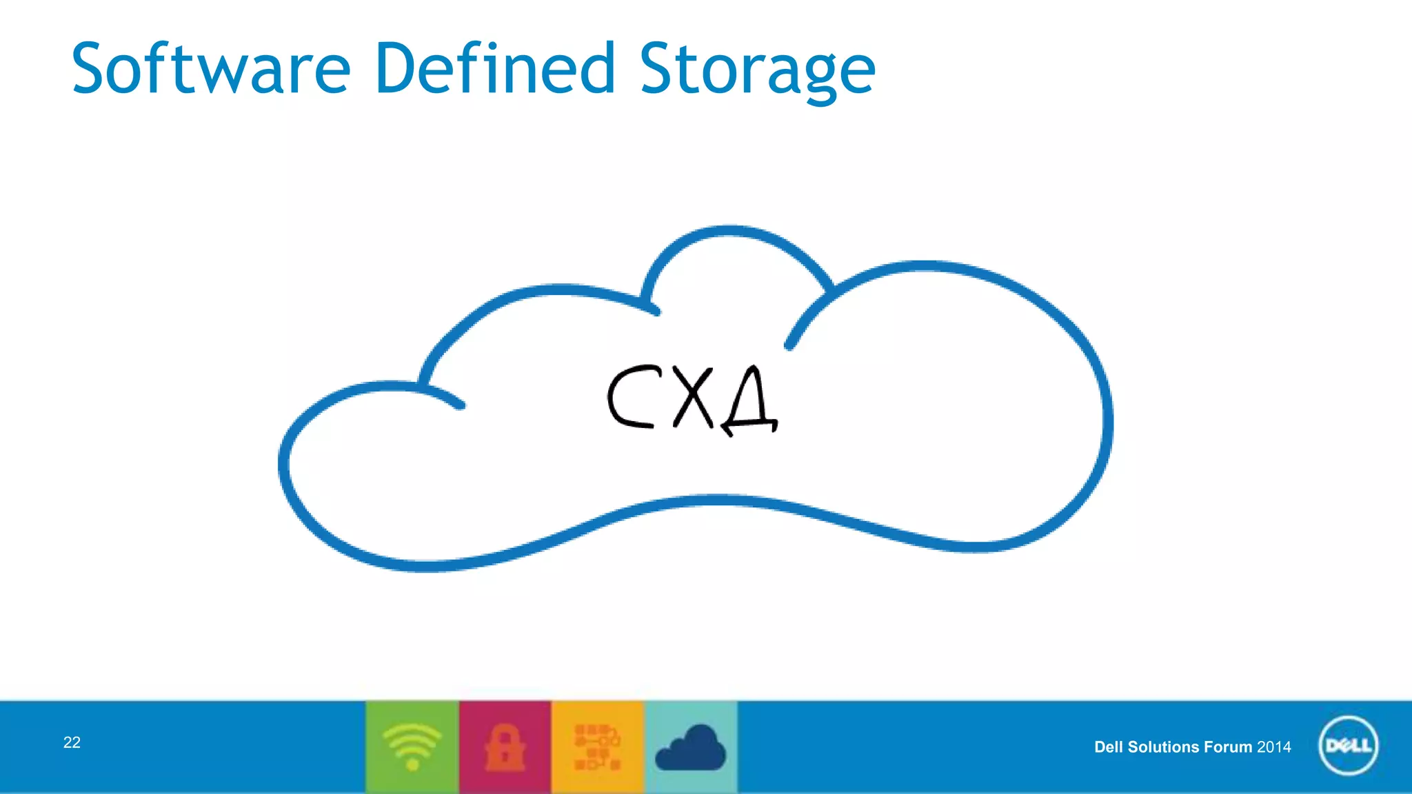 Dell Solutions Forum 2014 
Software Defined Storage 
22 
 