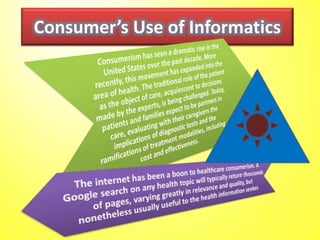 Consumer’s Use of Informatics
 