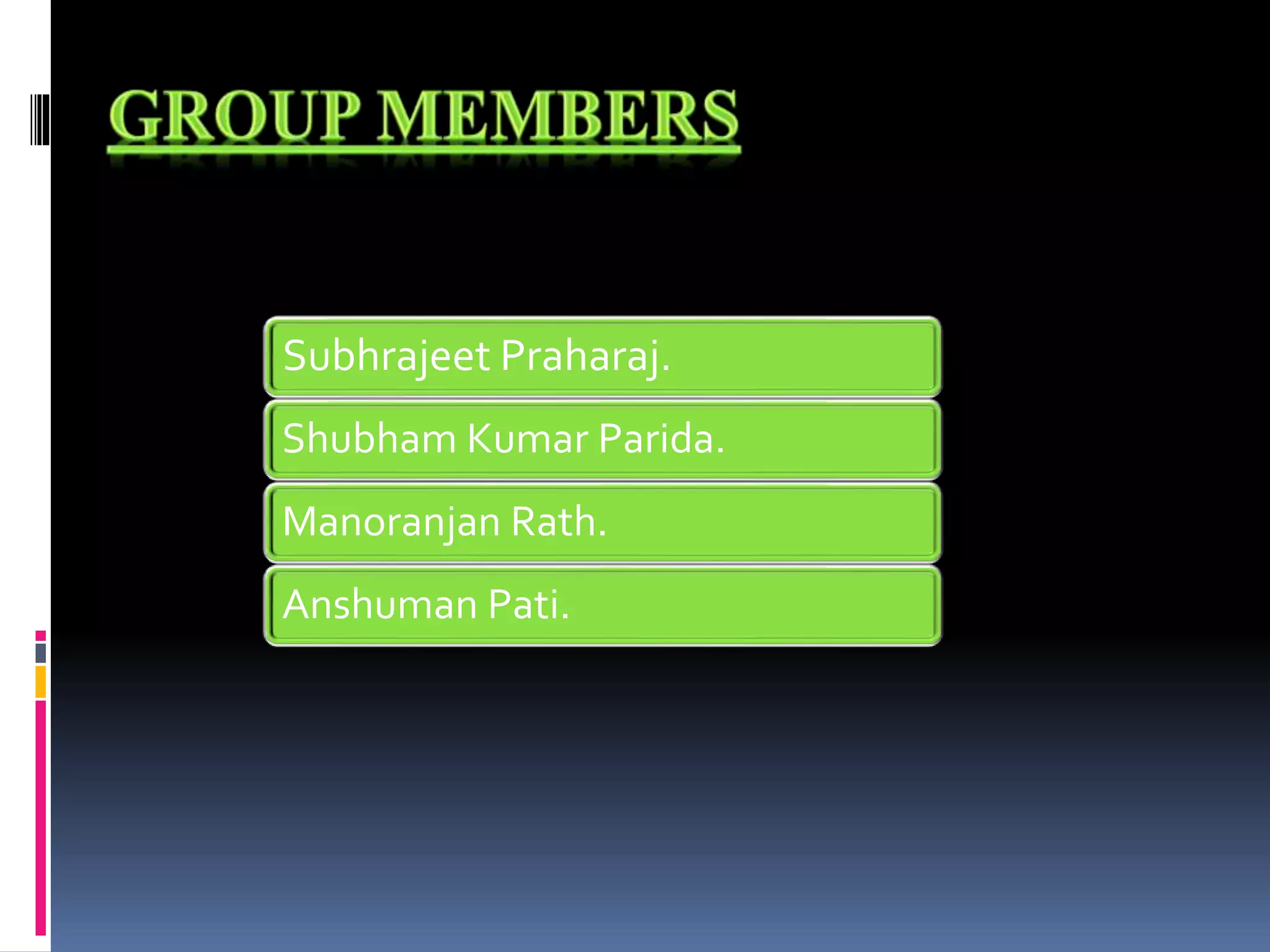 Subhrajeet Praharaj.
Shubham Kumar Parida.
Manoranjan Rath.
Anshuman Pati.
 
