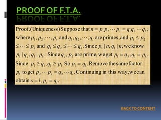 Fundamental theorem of arithmatic | PPSX