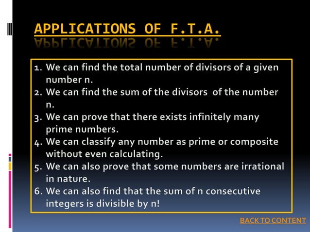 Fundamental theorem of arithmatic | PPSX | Physics | Science