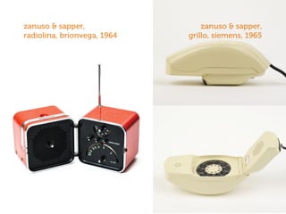 zanuso & sapper,
grillo, siemens, 1965
zanuso & sapper,
radiolina, brionvega, 1964
 