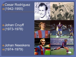 Cesar Rodríguez
(1942-1955)
Johan Cruyff
(1973-1978)
Johan Neeskens
(1974-1979)
 