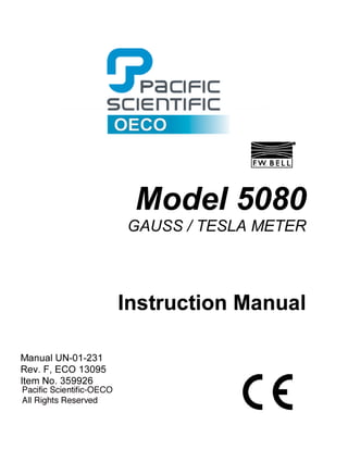 F.W. Bell 5080 Gaussmeter Manual