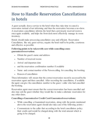 hotel guest steps to take after reservation cancellation