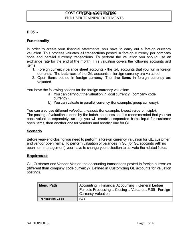 F 05 Foreign Currency Valuation - 