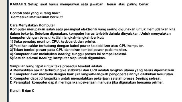 Penyusunan soal usbn smp 2018