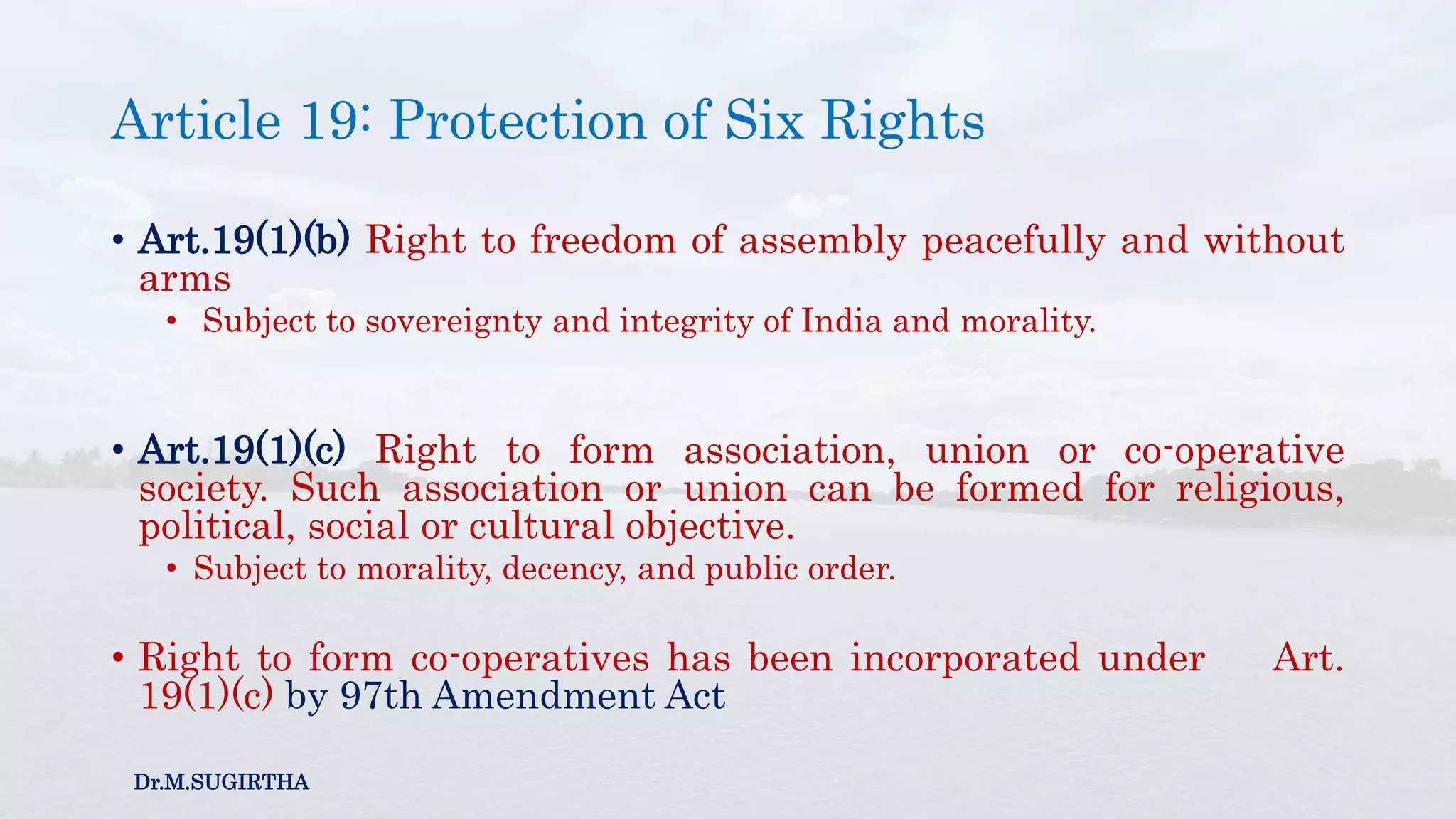 FUNDAMENTAL RIGHTS IN THE INDIAN CONSTITUTION-RIGHT TO FREEDOM | PPTX ...