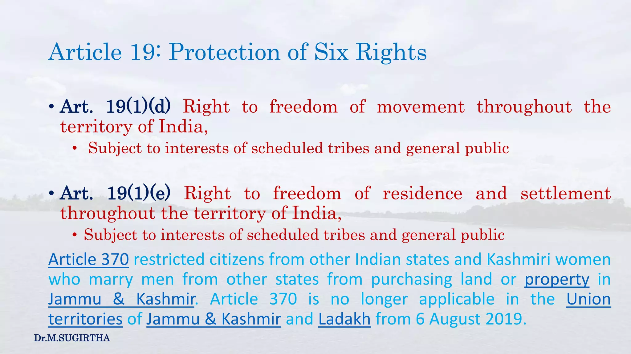 FUNDAMENTAL RIGHTS IN THE INDIAN CONSTITUTION-RIGHT TO FREEDOM | PPTX ...