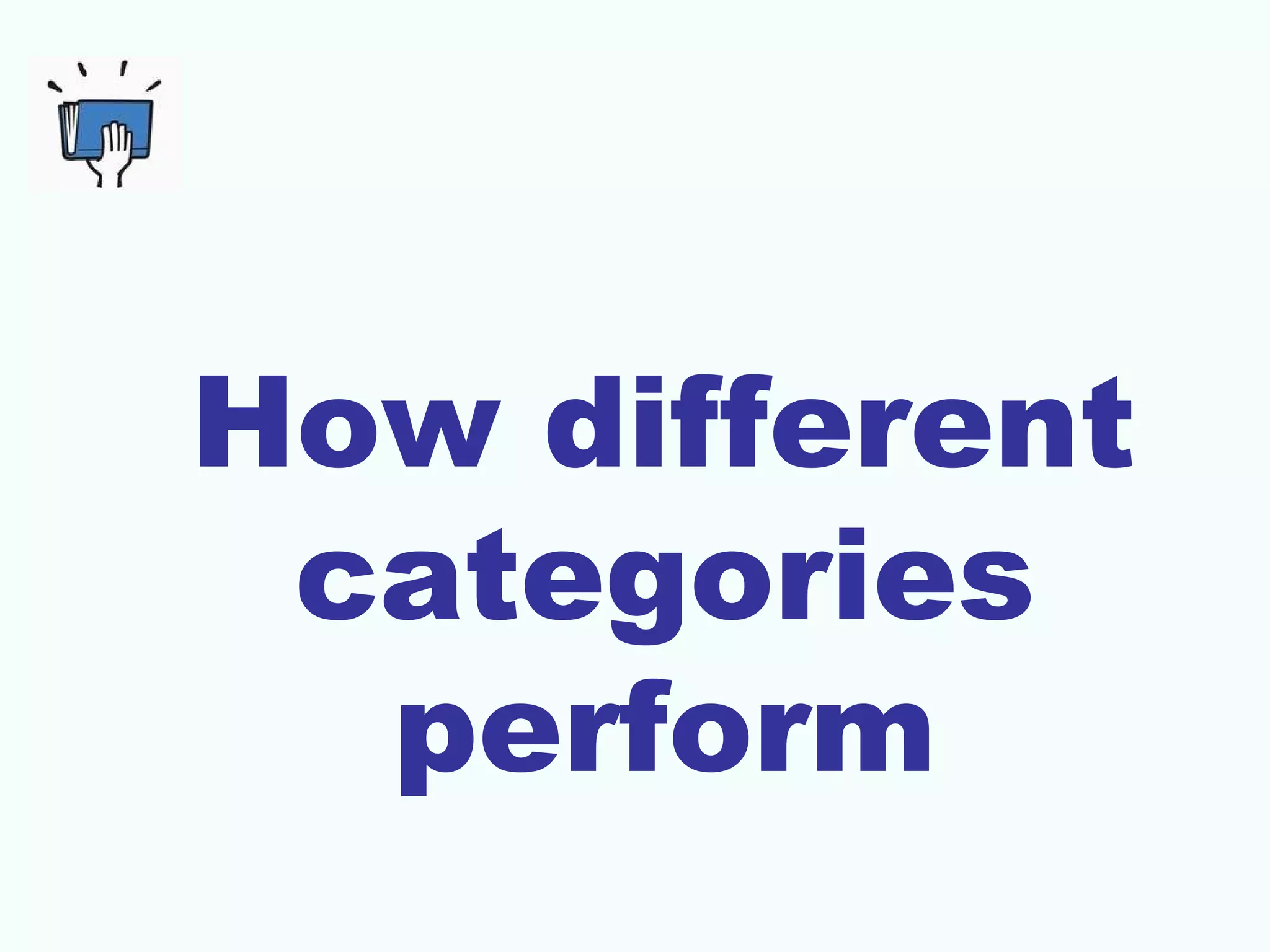 How different
categories
perform
 
