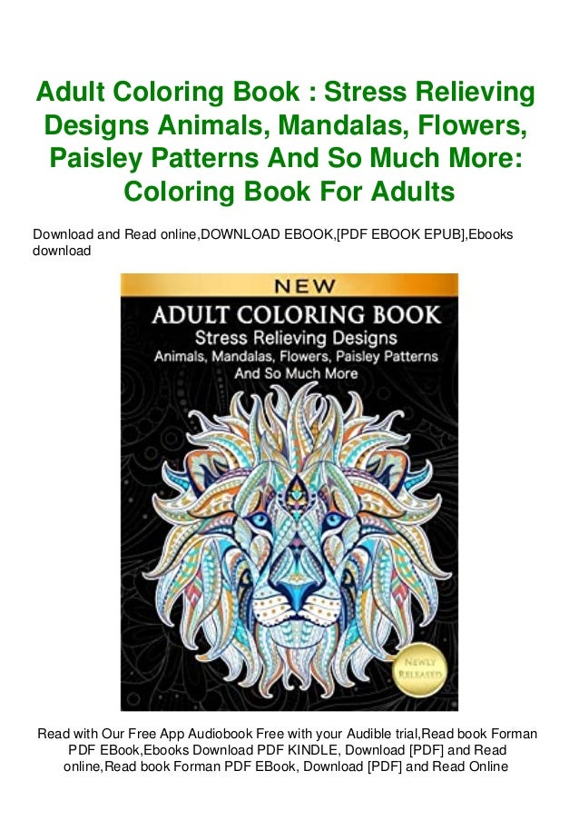 Download F R E E D O W N L O A D R E A D Adult Coloring Book Stress Rel