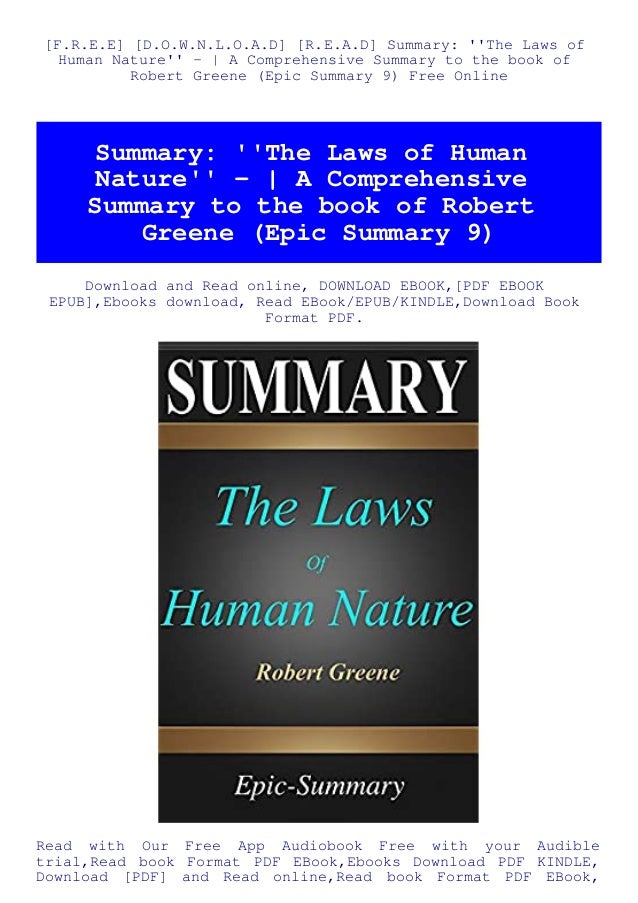 F R E E D O W N L O A D R E A D Summary The Laws Of Human Nat