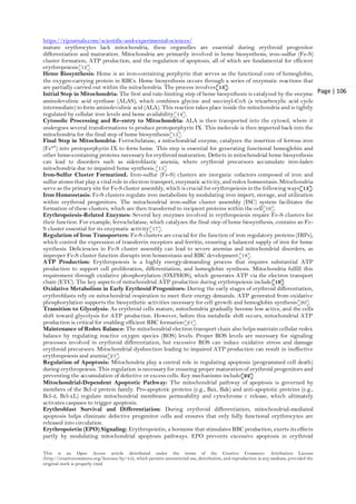 The Role of Mitochondrial Dysfunction in the Pathogenesis of Anemia ...