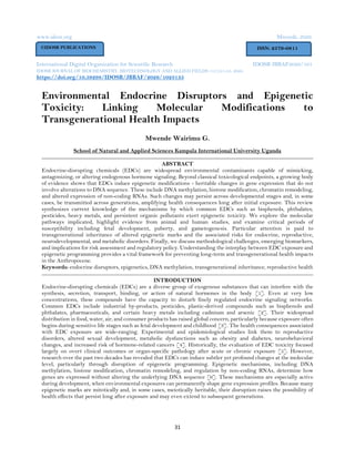 Environmental Endocrine Disruptors and Epigenetic Toxicity: Linking ...