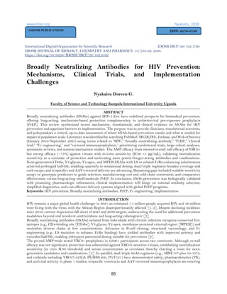 Broadly Neutralizing Antibodies for HIV Prevention: Mechanisms ...