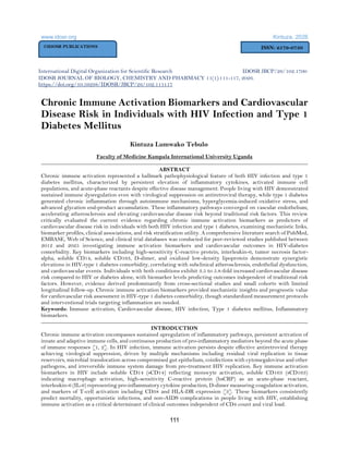 Chronic Immune Activation Biomarkers and Cardiovascular Disease Risk in ...