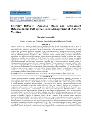 Interplay Between Oxidative Stress and Antioxidant Defenses in the ...