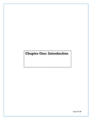 Page 3 of 34
Chapter One: Introduction
 