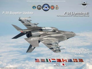 F 35 update July 1 2012