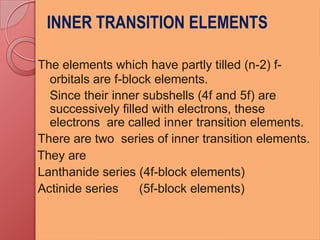 F-BLOCK ELEMENTS POWER POINT PRESENTATIONS | PPTX