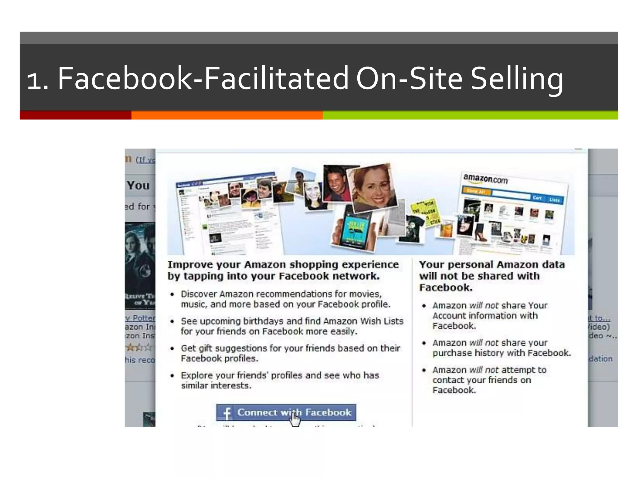 1. Facebook-Facilitated On-Site Selling

 