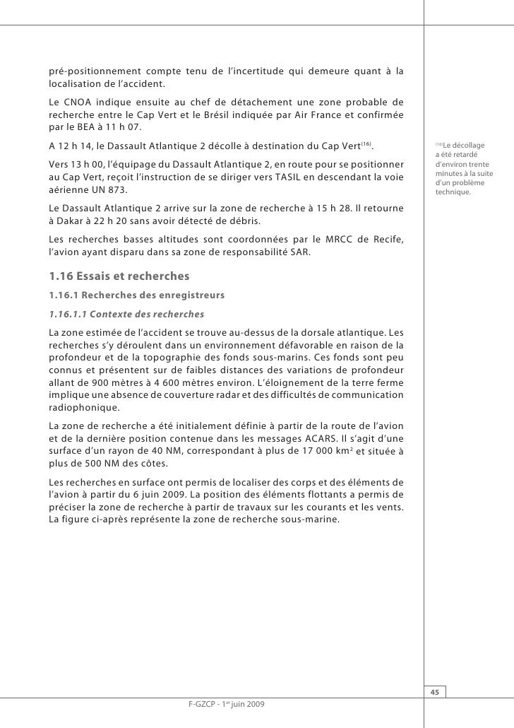 Rapport intermédiaire du BEA pour le vol AF447