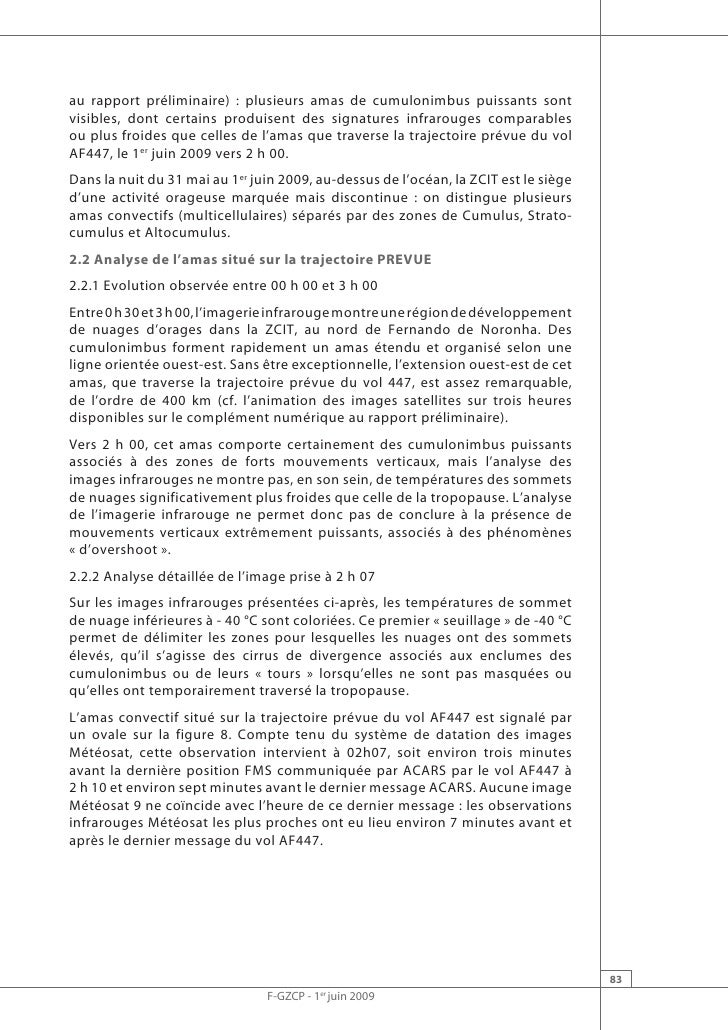 Rapport intermédiaire du BEA pour le vol AF447