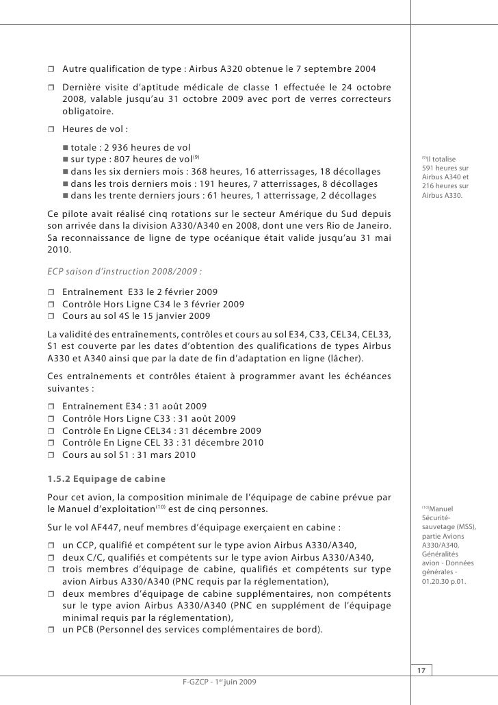 Rapport d'étape sur l'accident de l'Airbus A330 d'Air France (vol AF4…