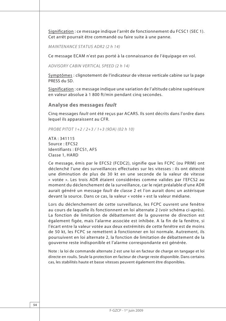 Rapport d'étape sur l'accident de l'Airbus A330 d'Air France (vol AF4…
