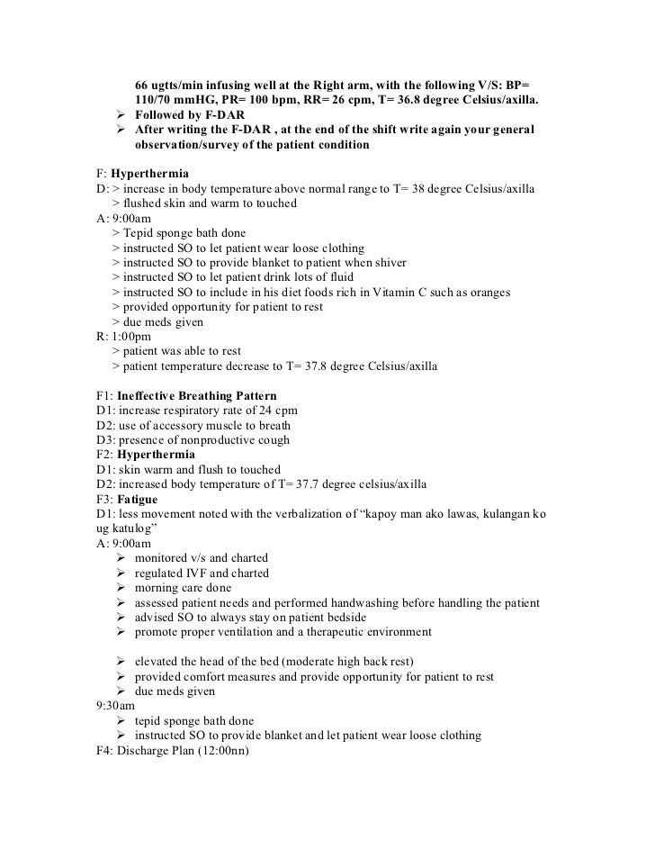 Discharge Charting Sample