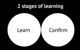 2 stages of learning
Observe Experiment
 