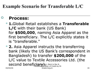 F-Differwnce between transferable and back to back LC | PPT