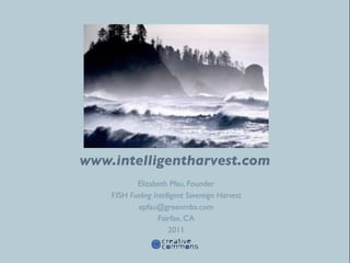 atlasphere

www.intelligentharvest.com
            Elizabeth Pfau, Founder
    F.ISH Fueling Intelligent Sovereign Harvest
            epfau@greenmba.com
                    Fairfax, CA
                        2011
 