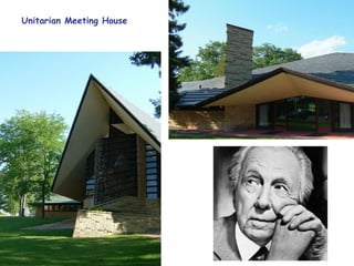 Característiques de l’arquitectura orgànica de F. Lloyd Wright

1. Integració de l’edifici en el medi ambient, creant un e...