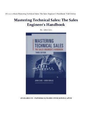 mastering technical sales pdf free download