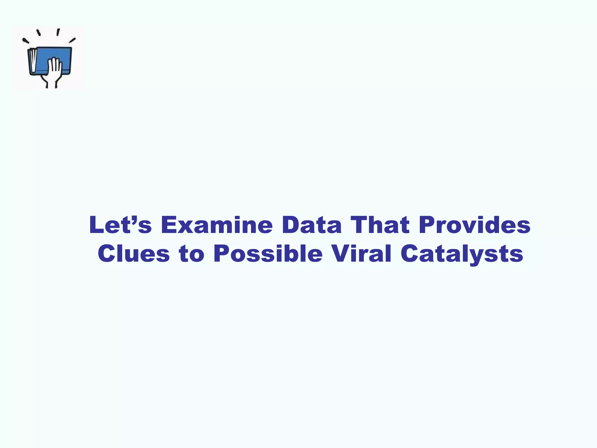 Let’s Examine Data That Provides
 Clues to Possible Viral Catalysts
 
