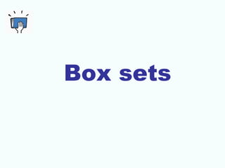 Fun Facts: Box Sets
 Over 4,700 box sets at Smashwords
 Primary reasons authors do box sets:
 Single author value bundl...
