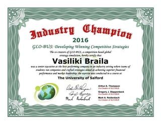 The University of Salford
Vasiliki Braila
2016
 