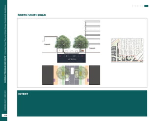 S T R E E T S
OAKVILLETRIANGLEANDROUTE1|CorridorVisionPlanandUrbanDesignStandards&Guidelines
110
WORKINGDRAFT/JUNE2015OAKVILLETRIANGLEANDROUTE1|CorridorVisionPlanandUrbanDesignStandards&Guidelines
110
WORKINGDRAFT/JUNE2015
INTENT
NORTH-SOUTH ROAD
 
