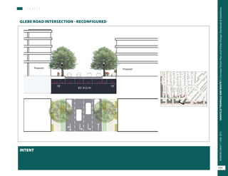S T R E E T S
GLEBE ROAD INTERSECTION - RECONFIGUREDGlebe Road Section
12’12’ 12’6’ 6’12’11’ 11’
18’18’
82’ R.O.W.
ProposedProposed
INTENT
111
OAKVILLETRIANGLEANDROUTE1|CorridorVisionPlanandUrbanDesignStandards&GuidelinesWORKINGDRAFT/JUNE2015OAKVILLETRIANGLEANDROUTE1|CorridorVisionPlanandUrbanDesignStandards&GuidelinesWORKINGDRAFT/JUNE2015
111
OAKVILLETRIANGLEANDROUTE1|CorridorVisionPlanandUrbanDesignStandards&GuidelinesWORKINGDRAFT/JUNE2015
 