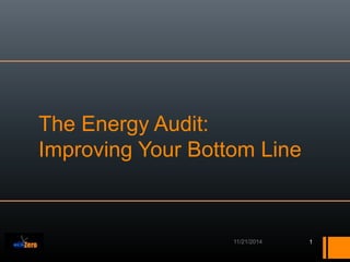 The Energy Audit: 
Improving Your Bottom Line 
1 
 