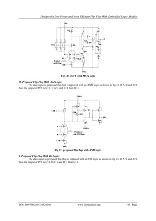 Design of a Low Power and Area Efficient Flip Flop With Embedded Logic ...